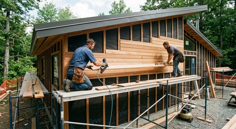 Hardwood Cladding Installation in Boston, MA