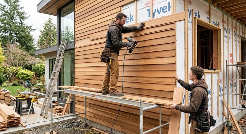Hardwood Cladding Installation in Boston, MA